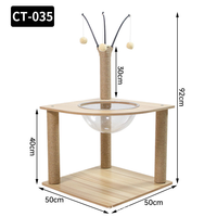 Arbre à chat de luxe écologique Manji Factory pour petits animaux, en bois et plastique durables, griffoir interactif pour animaux de compagnie