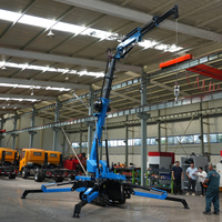Mini-grue araignée légère à flèche hydraulique 3-8 tonnes tout-terrain avec télécommande
