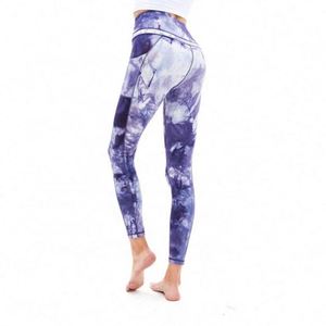 Pantalons de yoga pour femmes à taille haute élastique, respirants, à motif uni, avec poches, vente en gros - Product Image 1