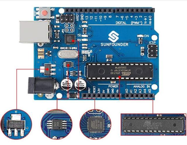 New ATMEGA328P + Send USB Line Development Board Official Version CH340G Original Suitable for Arduino Accessories UNO R3