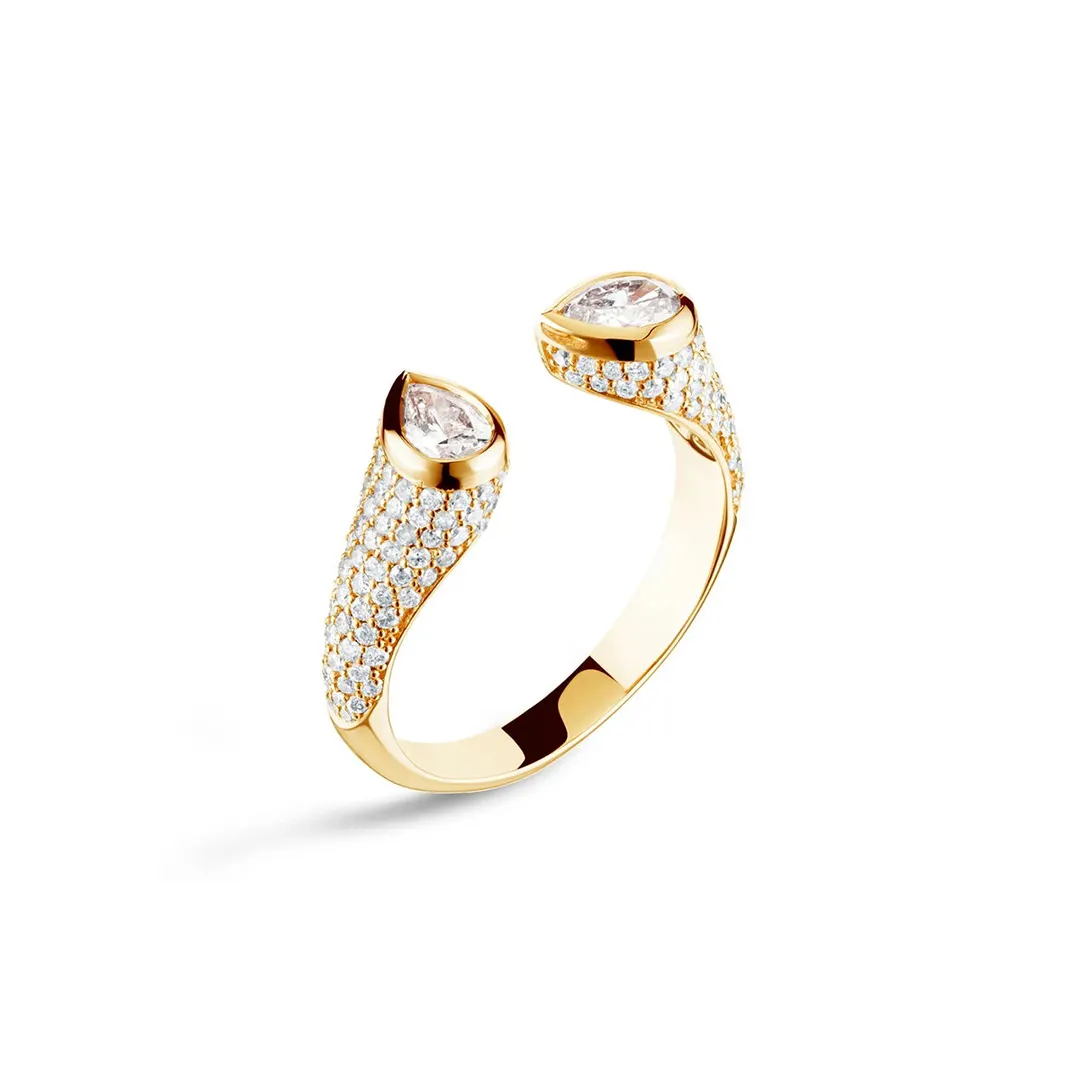 Gemnel 925 סטרלינג כסף טבעות זהב vermeil נצח פתוח טבעת מעוקב zirconia יהלומי טבעת עבור נשים אירוסין