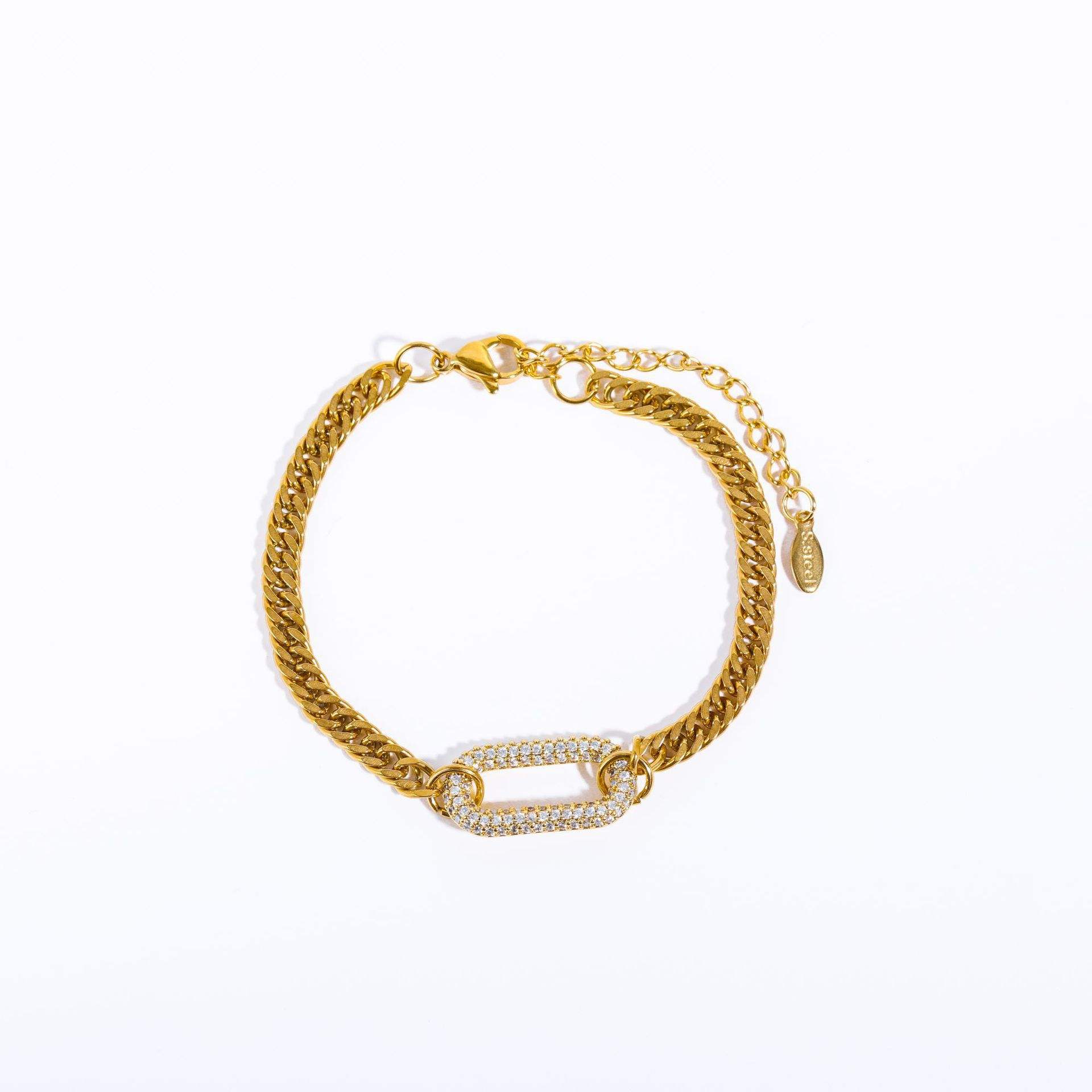 สร้อยข้อมือเพชรสีขาว-17.5 + 5ซม