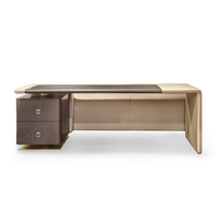 Bureau de direction moderne en pierre, design tendance, avec assemblage facile et plateau en maille – Bureau informatique pour PDG/Directeur, garantie 3 ans