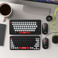 Desain baru kustom warna-warni 2.4G BT USB nirkabel Model ganda 78 tombol Keyboard dan Mouse Keyboard membran kombo