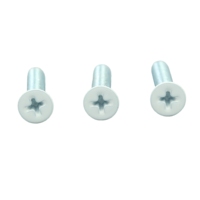Vis à tête plate Phillips en acier inoxydable 304 plaqué zinc de haute précision, finition blanche pulvérisée