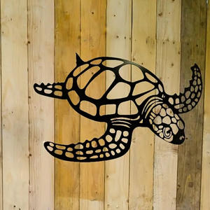 Autocollants muraux en métal en forme de tortue, décoration murale créative sur le thème de la plage, pendentif mural - Product Image 2