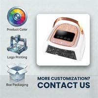 Lámpara de Uñas de Fábrica con Acabado de Diamantes Dorados Personalizado, 30 Perlas, Fuente de Luz Dual, Pantalla LCD, Sensor Infrarrojo, Placa Magnética para Distribuidores