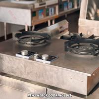 Kompor Meja Stainless Steel 2 Tungku Efisiensi Tinggi untuk Rumah Tangga, Portable dengan Pengapian Piezo, Bahan Bakar Hemat Energi untuk Dapur Rumah