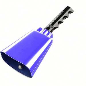 Campana de vaca vintage de mango largo para eventos deportivos, fiestas en ranchos y celebraciones de animación - Decoración de metal con sonajero de mano - Product Image 4