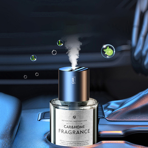 Hoogwaardige luxe zilveren metalen draagbare USB auto-luchtverfrisser <span class=keywords><strong>diffuser</strong></span> met vibratiesensor en elektrische aandrijving, lavendel en citroen - Product Image 6