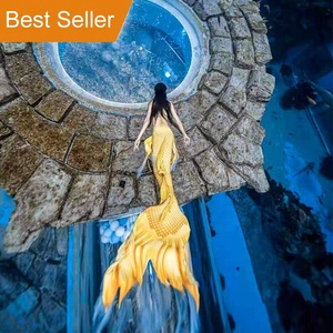 Traje de baño de cola de sirena grande para adultos con aleta, disfraces de sirena de playa con colas de sirena Monofin con aleta para mujer - Product Image 6