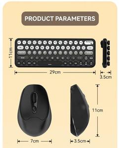 Ensemble clavier et souris sans fil 2,4 GHz pour bureau et maison, en ABS, rond, mignon, multicolore, pour filles - Product Image 3