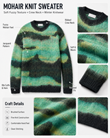 Pull en mohair personnalisé pour homme MENGTU, motif jacquard duveteux, pull en tricot, tricot d'hiver, pull en mohair tricoté pour homme