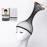 Vente en gros de bonnet de perruque en maille filet à cheveux noir élastique extensible à bout ouvert filet de perruque en résille bonnet en maille respirante