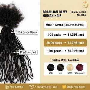 Extensiones de Cabello Humano Virgen Brasileño 100% Extra Finas de 0.1cm, 10 Pulgadas, para Sisterlocks e Interlocs, Compatible con Dropshipping, Bolsas con Logotipo Personalizado, Proveedor - Product Image 2