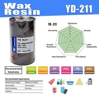 Pita Termal Resin Lilin Hitam Premium YD211 Ukuran Dapat Disesuaikan 110mmx300m untuk Printer Zebra, Godex, Tsc Ttr dan Printer Label