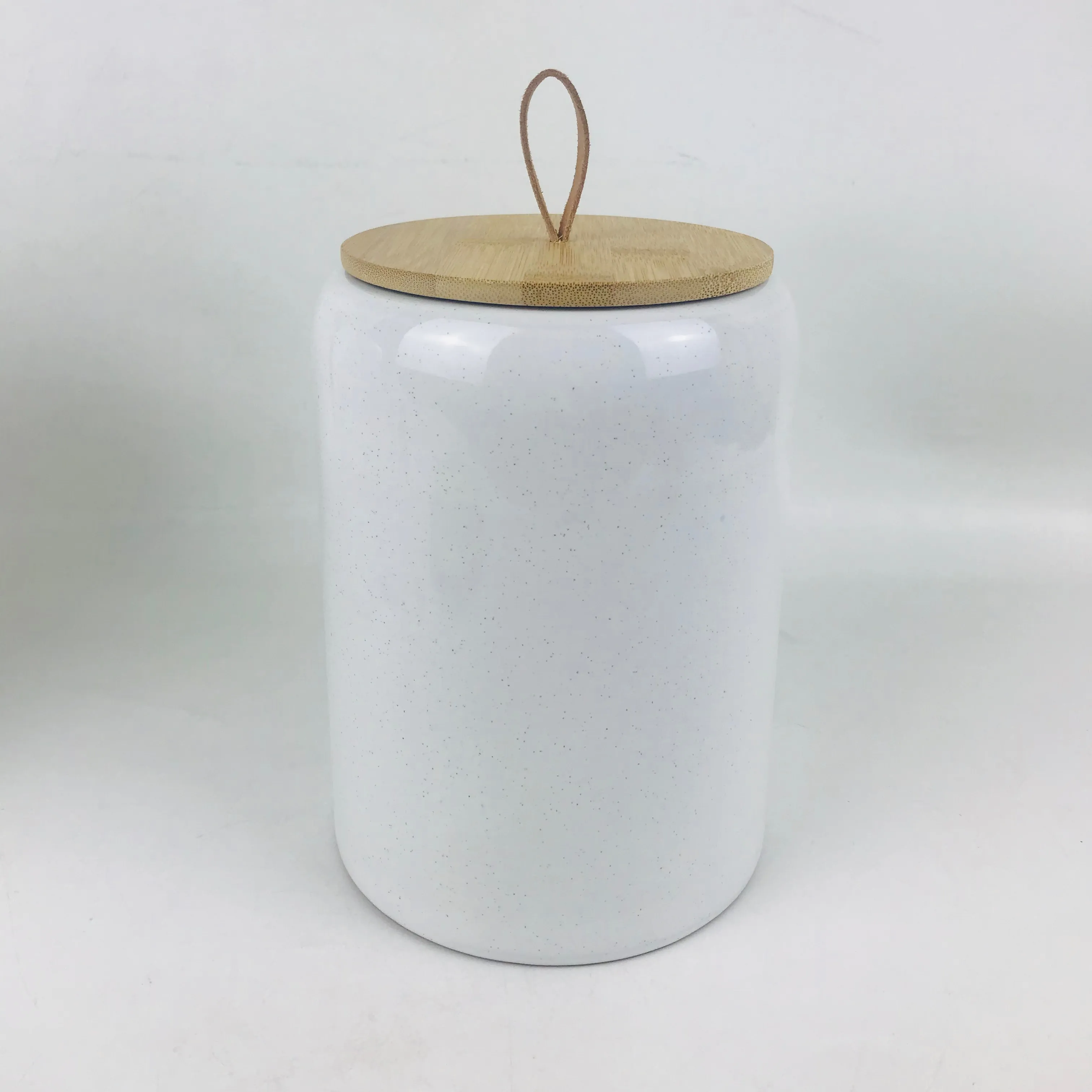 Terracotta Large Size Tea Canister Ceramic Storage Jar with Bamboo Lid