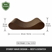 Griffoir pour chat, lit-canapé, en carton ondulé résistant à l'usure, tapis durable pour affûter les griffes, chaise longue extra-large