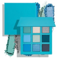 Palette de fards à paupières bleus en gros pour marques de beauté à marque privée, logo personnalisé, 9 teintes mates et scintillantes pour le maquillage des yeux
