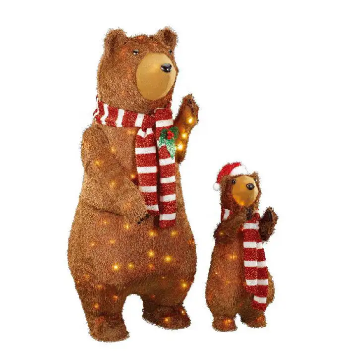 Groothandel 2pk 36in 95l 3d Led Kerst Motief Licht Grote Beer Sculpturen Voor Buiten