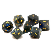 Jeu de dés en pierre de labradorite bleue pour donjons et dragons Dnd RPG 16mm polyédrique D20 en métal boîte en métal emballée en cuir de pierres précieuses