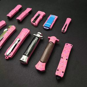 Les mercredis Rose Donut Donut <span class=keywords><strong>Série</strong></span> Camping Couteau Poignées Ceinture Clip Types Bouton Seulement Poignée Sans Lames par Traitement CNC - Product Image 2