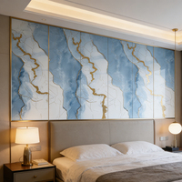 Lámina de Mármol UV Impermeable de Estilo Clásico Moderno de 1220x2440 con Patrón Floral para Decoración de Paredes de Sala de Estar y Hoteles, PVC