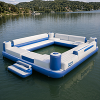 Plateforme flottante gonflable portable pour événements lacustres, quai aquatique durable pour la famille et les amis