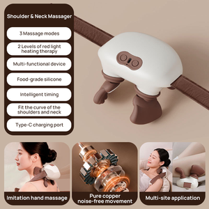 Alat Pijat Leher & Bahu Mini Logo Kustom Sentuhan Nyata Pemanas 3D Pijatan Kontrol Waktu Pereda Nyeri Tangan Relaksasi Hadiah Sempurna - Product Image 2