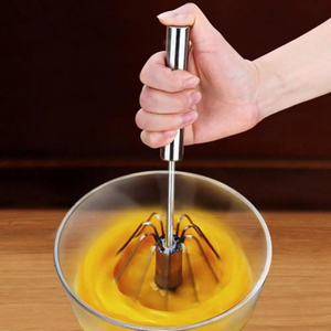 Batteur mélangeur semi-automatique en acier inoxydable, mélangeur manuel à rotation automatique, ustensiles de cuisine, outils de mélange - Product Image 4