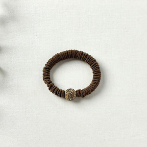 High Elasticity Korean Style Rhinestone Hair Ties For Women Daily Use Nylon Hair Accessories Pleated <b>Circle</b> Design - Product Image 4