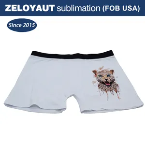 ZELOYAUT Sublimation Polyester Custom Underwear Men White Blank Sublimation Boxer Briefs