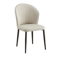 Chaise de salle à manger moderne de luxe italienne avec pieds en métal, mobilier durable pour appartement