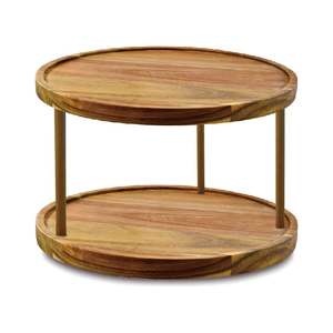 12 "bois d'acacia paresseux Susan organisateur cuisine plateau tournant pour <span class=keywords><strong>armoire</strong></span> garde-manger Table - Product Image 2