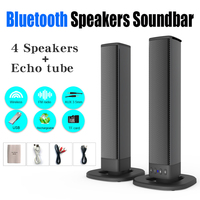 Soundbar BS36 untuk TV, Soundbar dengan Bluetooth/USB/AUX, Peningkat Volume Otomatis, Soundbar 2 in 1 yang Dapat Dilepas untuk TV/PC/Gaming/Proyektor