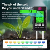 Analizador de Suelo Portátil de Bajo Precio, 6 en 1, para Medir la Temperatura y Humedad del Suelo, para Invernaderos, Jardines y Agricultura