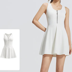 Robe de sport pour femme, idéale pour le tennis et les activités de plein air, avec jupe intégrée anti-exposition, design zippé, personnalisable - Product Image 5