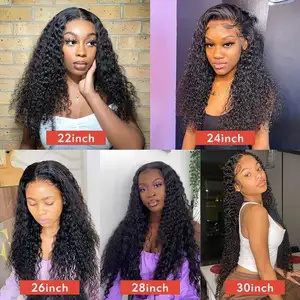 아프리카 곱슬 곱슬 브라질 인간의 머리카락 스위스 HD 필름 흑인 여성을위한 아프리카 계 미국인 레이스 정면 가발
