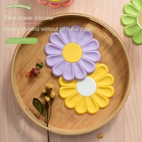 Tapis en Silicone fleur de marguerite moderne Anti-brûlure haute température Table à manger Pad petites tailles isolation thermique coussin de bureau pour Pot