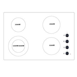 Table de cuisson électrique 4 brûleurs haute puissance 6700W, 240V 60Hz, plaque <span class=keywords><strong>vitrocéramique</strong></span> radiante standard US avec commande par bouton - Product Image 2