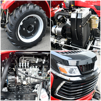Mini Tracteur Agricole de 70 CV 4RM pour Petit Jardin, avec Composants Moteur Agricoles Essentiels – Cabine et Roues, Transmission à Engrenages et Pompe