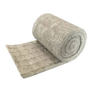 High density thermal insulation material 120kg/m3 50mm mineral wool rock wool blanket/roll/felt with wire mesh for exterior wall