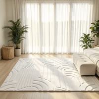 Tapis Tatami Moderne Rayé Épais en Peluche Personnalisé, Tapis en Mousse à Mémoire de Forme 3cm Antidérapant, Tapis de Jeu pour Enfants, Convient aux Animaux Domestiques, pour Chambre d'Enfant et Maison