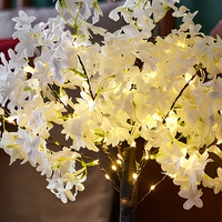 Weiße Künstliche LED-Blumenbaum-Lampe Warmweißes Licht Tischdekoration für Schlafzimmer Hochzeit Weihnachten