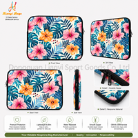 Housse d'ordinateur portable en néoprène personnalisée avec motif floral, sacoche de protection pour ordinateur portable, OEM pour le bureau, l'école et les voyages