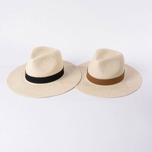 Chapeaux de plage grande taille tendance été, en paille naturelle Panama, protection solaire pour sports de plein air, voyages, pêche, protection UV - Product Image 1