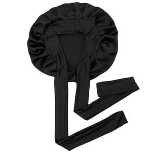 100% Silk Satin <b>Bonnet</b> for Women's Curly Hair-Double Layer Sleep Cap with Tie Band Daily Use - Product Image 4