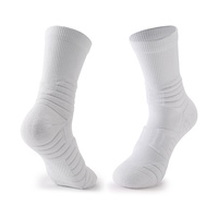 Chaussettes de sport professionnelles mi-mollet pour le basketball, tricotées, respirantes, en maille, épaissies, antidérapantes, pour adultes et jeunes