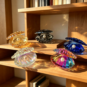 Petits cadeaux, <span class=keywords><strong>figurine</strong></span> de coquillage en cristal coloré, ornement de palourde perlée, fait main et gravé, pour la décoration de table de mariage - Product Image 3