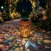 Luces Solares Decorativas para Jardín, Lámpara Metálica Colgante con Diseño Único de Colibrí, para Regalo, Venta al por Menor, Marca Privada
